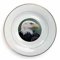 Eagle, Bird of Prey Gold Rim Plate Printed Full Colour in Gift Box