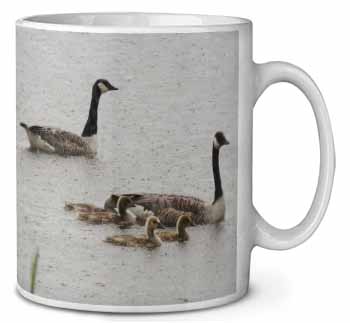 Geese+Goslings in Heavy Rain Ceramic Coffee Mug/Tea Cup