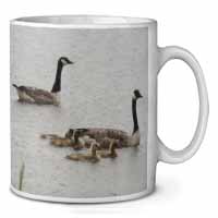 Geese+Goslings in Heavy Rain Ceramic 10oz Coffee Mug/Tea Cup