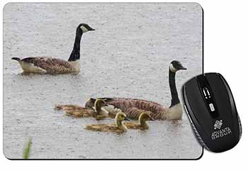 Geese+Goslings in Heavy Rain Computer Mouse Mat
