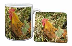 Hen in Straw Mug and Coaster Set