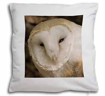 White Barn Owl Soft White Velvet Feel Scatter Cushion