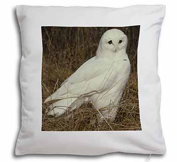 White Barn Owl Soft White Velvet Feel Scatter Cushion