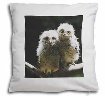 Baby Owl Chicks Soft White Velvet Feel Scatter Cushion