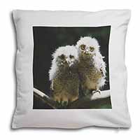 Baby Owl Chicks Soft White Velvet Feel Scatter Cushion