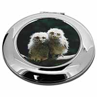 Baby Owl Chicks Make-Up Round Compact Mirror