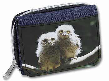 Baby Owl Chicks Unisex Denim Purse Wallet