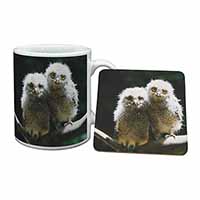 Baby Owl Chicks Mug and Coaster Set