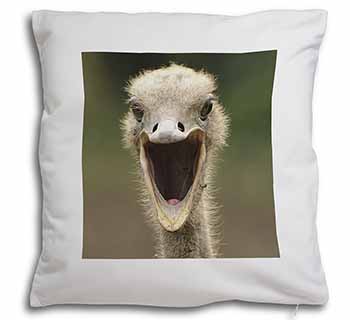 Ostritch Photo Print Soft White Velvet Feel Scatter Cushion