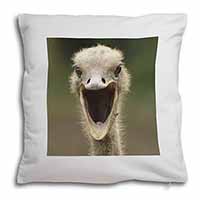 Ostritch Photo Print Soft White Velvet Feel Scatter Cushion