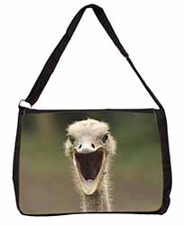 Ostritch Photo Print Large Black Laptop Shoulder Bag School/College