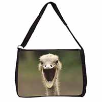 Ostritch Photo Print Large Black Laptop Shoulder Bag School/College