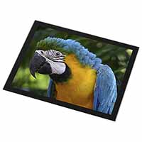 Blue+Gold Macaw Parrot Black Rim High Quality Glass Placemat