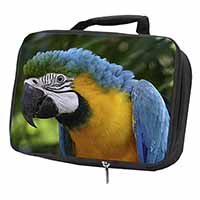 Blue+Gold Macaw Parrot Black Insulated School Lunch Box/Picnic Bag