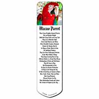 Green Winged Red Macaw Parrot Bookmark, Book mark, Printed full colour