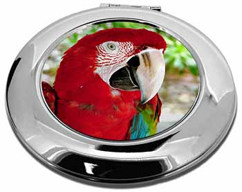 Green Winged Red Macaw Parrot Make-Up Round Compact Mirror