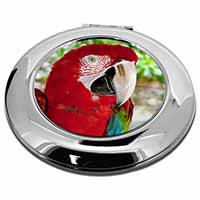 Green Winged Red Macaw Parrot Make-Up Round Compact Mirror
