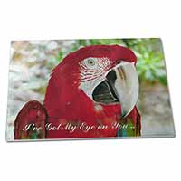 Large Glass Cutting Chopping Board Parrot 