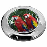 Macaw Parrots in Palm Tree Make-Up Round Compact Mirror