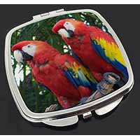 Macaw Parrots in Palm Tree Make-Up Compact Mirror