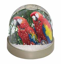 Macaw Parrots in Palm Tree Snow Globe Photo Waterball