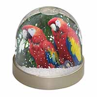 Macaw Parrots in Palm Tree Snow Globe Photo Waterball