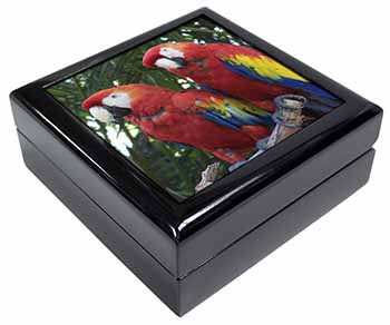 Macaw Parrots in Palm Tree Keepsake/Jewellery Box