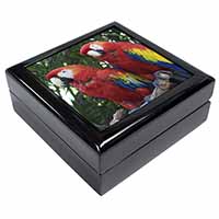 Macaw Parrots in Palm Tree Keepsake/Jewellery Box