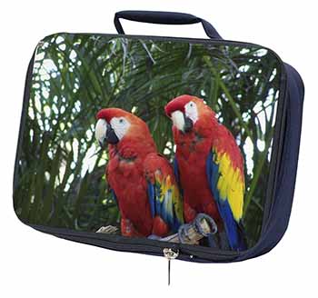 Macaw Parrots in Palm Tree Navy Insulated School Lunch Box/Picnic Bag