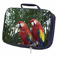 Macaw Parrots in Palm Tree Navy Insulated School Lunch Box/Picnic Bag