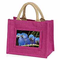 Hyacinth Macaw Parrots Little Girls Small Pink Jute Shopping Bag