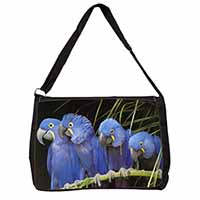 Hyacinth Macaw Parrots Large Black Laptop Shoulder Bag School/College