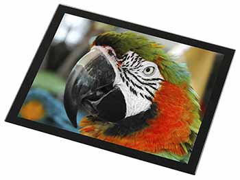 Face of a Macaw Parrot Black Rim High Quality Glass Placemat