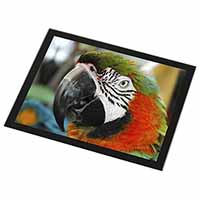 Face of a Macaw Parrot Black Rim High Quality Glass Placemat