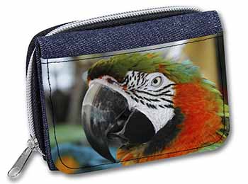 Face of a Macaw Parrot Unisex Denim Purse Wallet