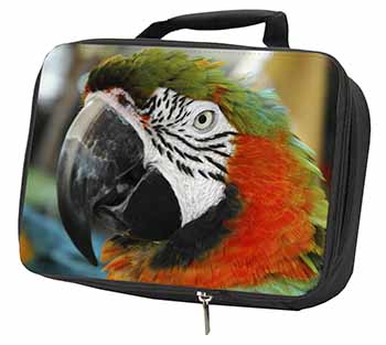 Face of a Macaw Parrot Black Insulated School Lunch Box/Picnic Bag