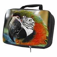 Face of a Macaw Parrot Black Insulated School Lunch Box/Picnic Bag