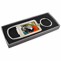 Face of a Macaw Parrot Chrome Metal Bottle Opener Keyring in Box