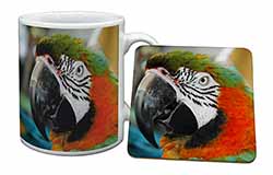 Face of a Macaw Parrot Mug and Coaster Set
