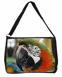 Face of a Macaw Parrot Large Black Laptop Shoulder Bag School/College