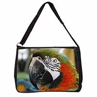 Face of a Macaw Parrot Large Black Laptop Shoulder Bag School/College