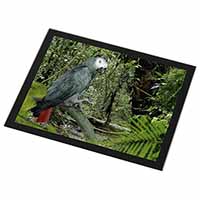 African Grey Parrot Black Rim High Quality Glass Placemat