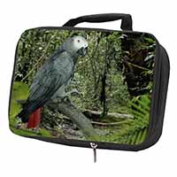 African Grey Parrot Black Insulated School Lunch Box/Picnic Bag