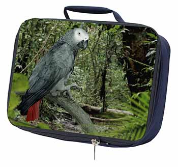 African Grey Parrot Navy Insulated School Lunch Box/Picnic Bag