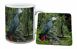 African Grey Parrot Mug and Coaster Set