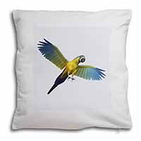 In-Flight Flying Parrot Soft White Velvet Feel Scatter Cushion