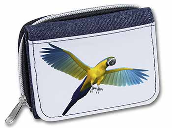 In-Flight Flying Parrot Unisex Denim Purse Wallet