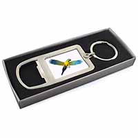 In-Flight Flying Parrot Chrome Metal Bottle Opener Keyring in Box