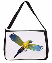 In-Flight Flying Parrot Large Black Laptop Shoulder Bag School/College