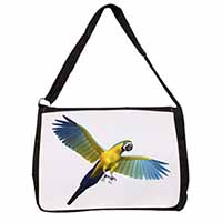 In-Flight Flying Parrot Large Black Laptop Shoulder Bag School/College